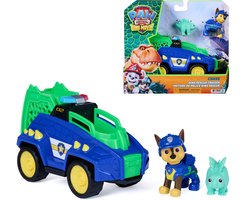 PAW Patrol- De Dino Film - Chase Dino Rescue Cruiser met klauw met veermechanisme en 2 actiefiguren