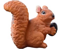POCHY Tuin dier sculptuur, schattig eekhoorn beeldje, hars kunst ornament standbeeld voor thuis gazon binnendecoratie, dennenappels