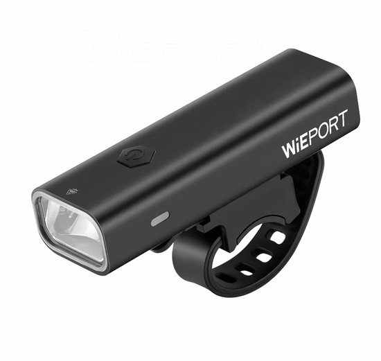 Phare avant de vélo rechargeable - Lampe de vélo LED - 800 lumens - Réglable - Noir - Wieport