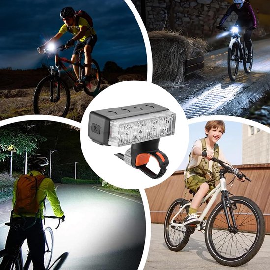 Fietslamp met Bel - Fietsverlichting Scooter - Veilig Fietsen - 120 dB Alarm 4 Tonen - 200 Lumen - Zwart — afbeelding 5