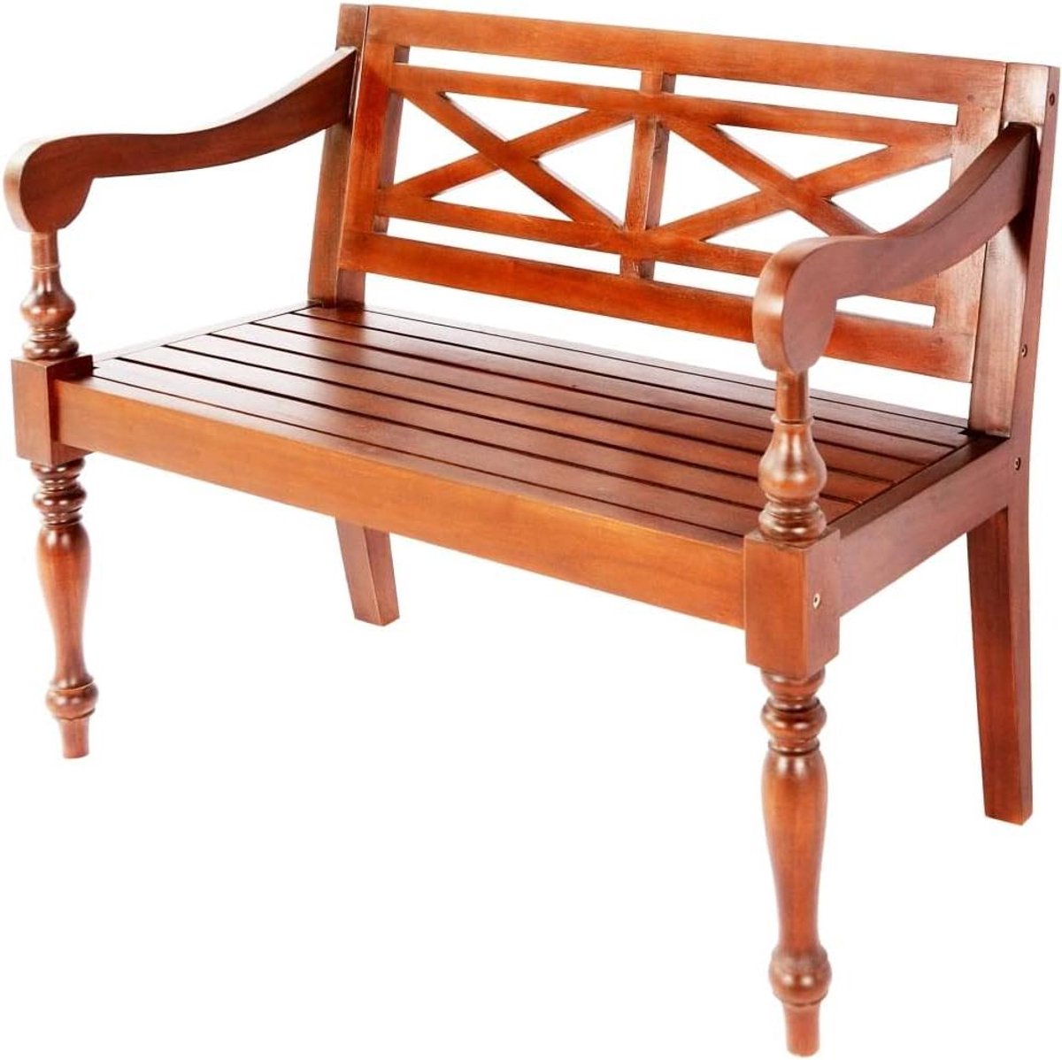 Houten Bank - Opbergbank Entree - Woonkamer Inrichting - Massief Hout - 98 cm Breed - Donkerbruin