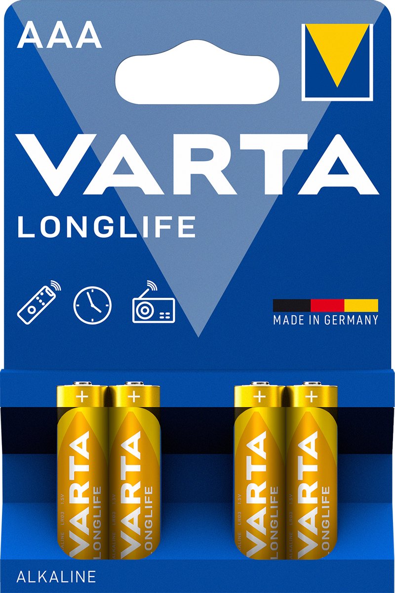 Varta Longlife Extra AAA Batterij - Alkaline - 4 stuks