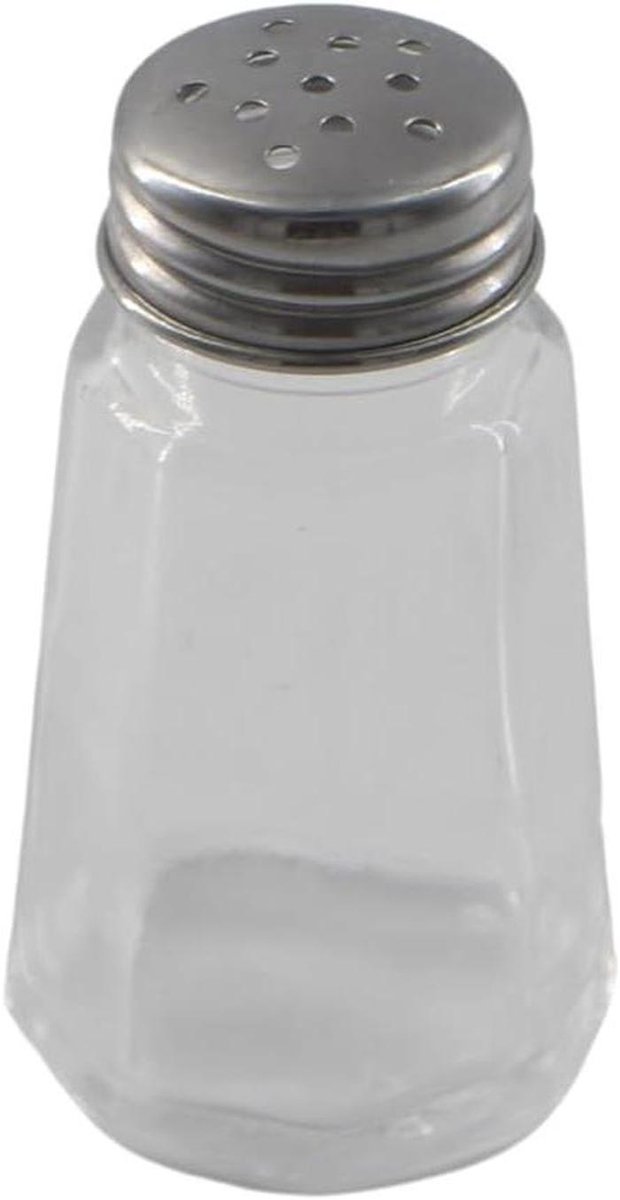 Peper- en zoutstel - Kruidenmolens - Tafel decoratie - Zes delig - 30 cm hoog - Glas en staal