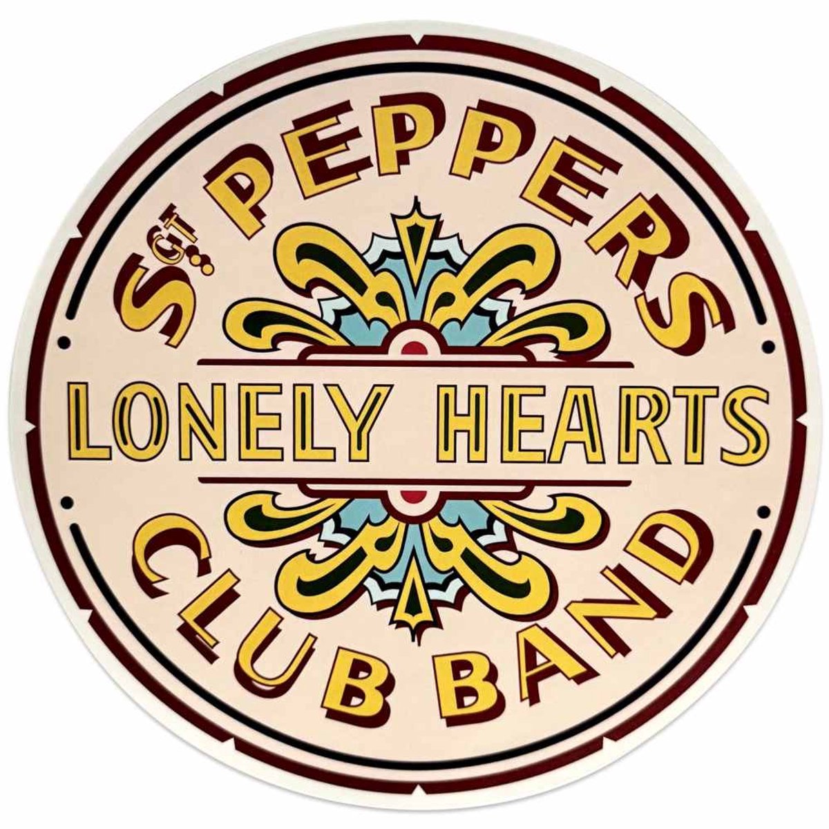 The Beatles - Sgt Pepper Drum Sticker - Roze/Multicolours