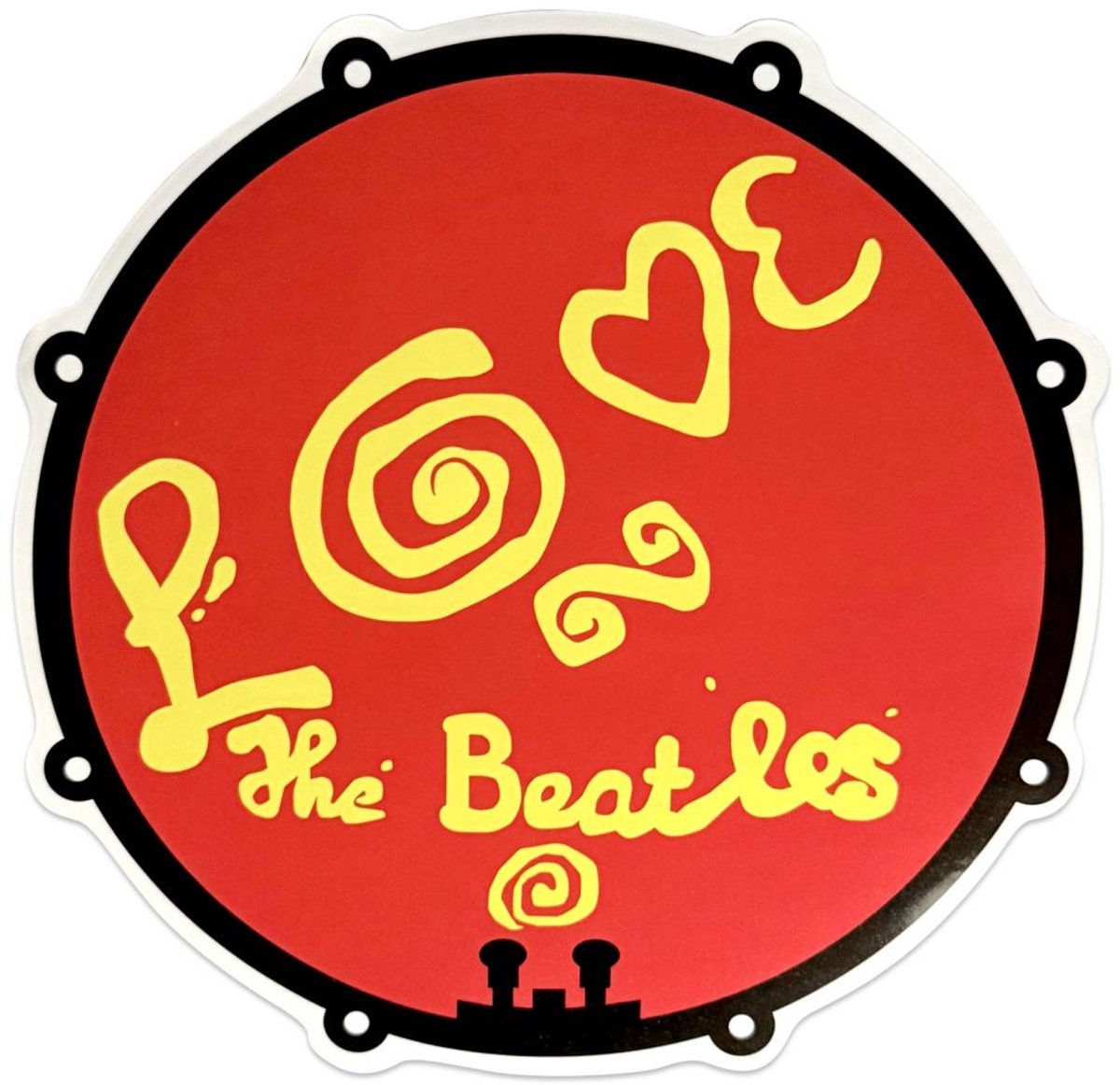 The Beatles - Love Drum Sticker - Rood/Multicolours