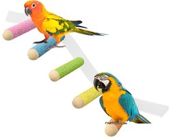 Zitstang Papegaai - Klimhelling Vogel - Vogel Training - Zuignap Bevestiging - 38 x 10 cm - Kleurrijk