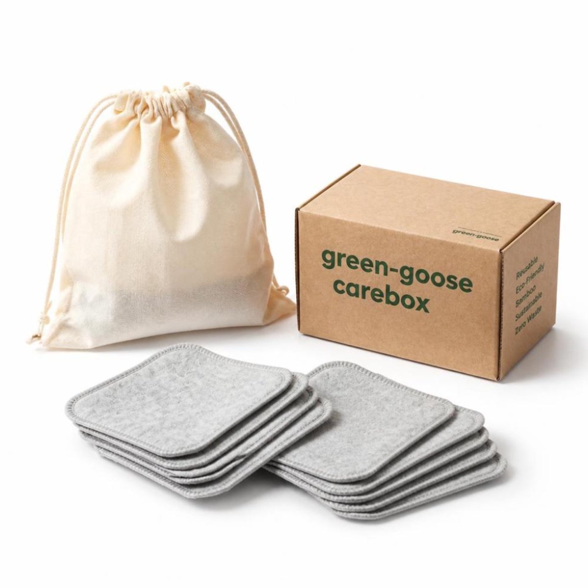 Healthy World 12 stuks XL Herbruikbare Wattenschijfjes Bamboe - Uitwasbare wattenschijfjes - Make-up pads organisch bamboe - Met katoenen Waszak - Zero waste - Eco friendly