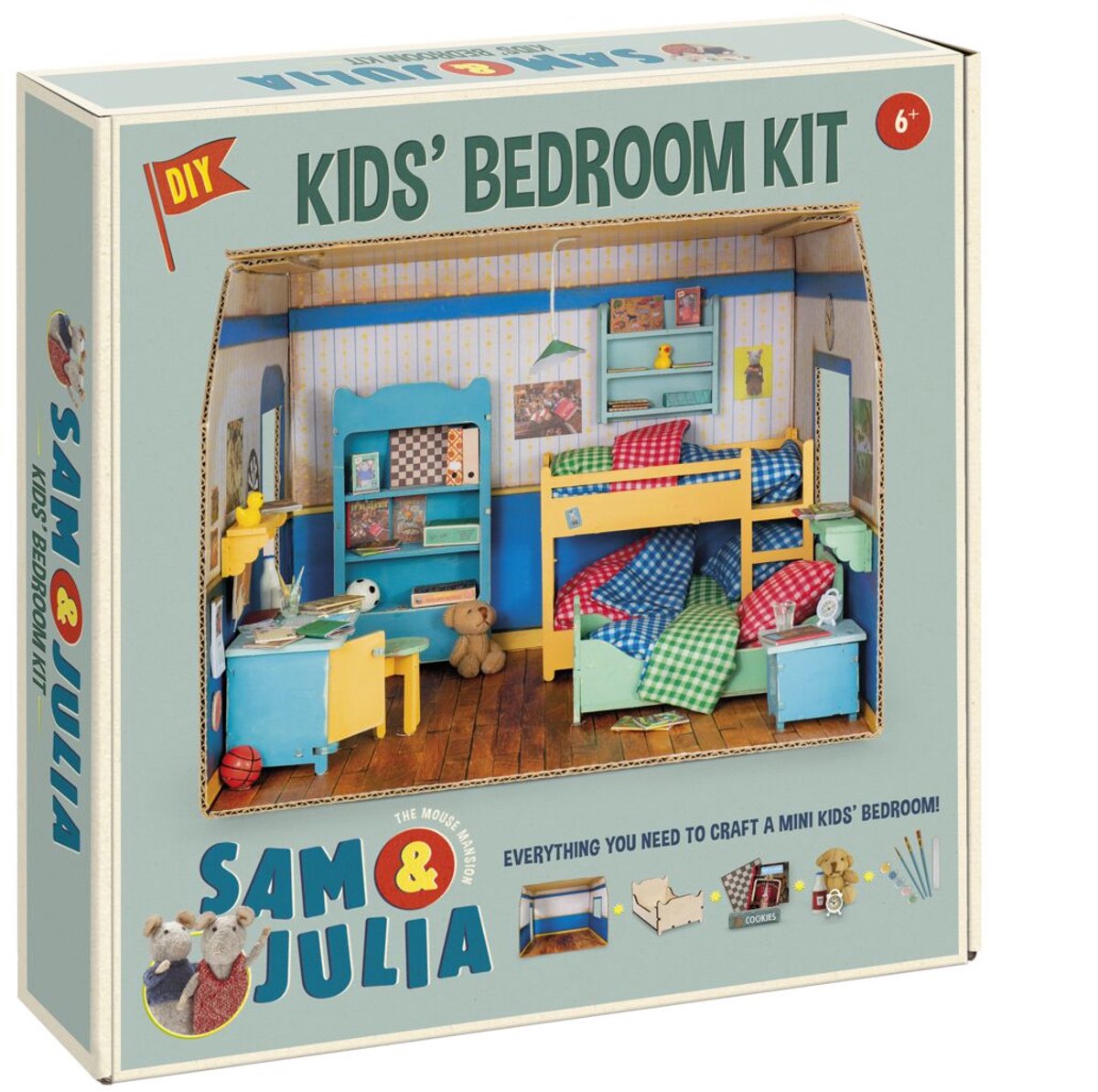 Sam & Julia Het Muizenhuis Miniatuur-kinderslaapkamer maken - Speelgoed kinderen - Schaal 1:12 - Voor meisjes en jongens - Bambolino Toys