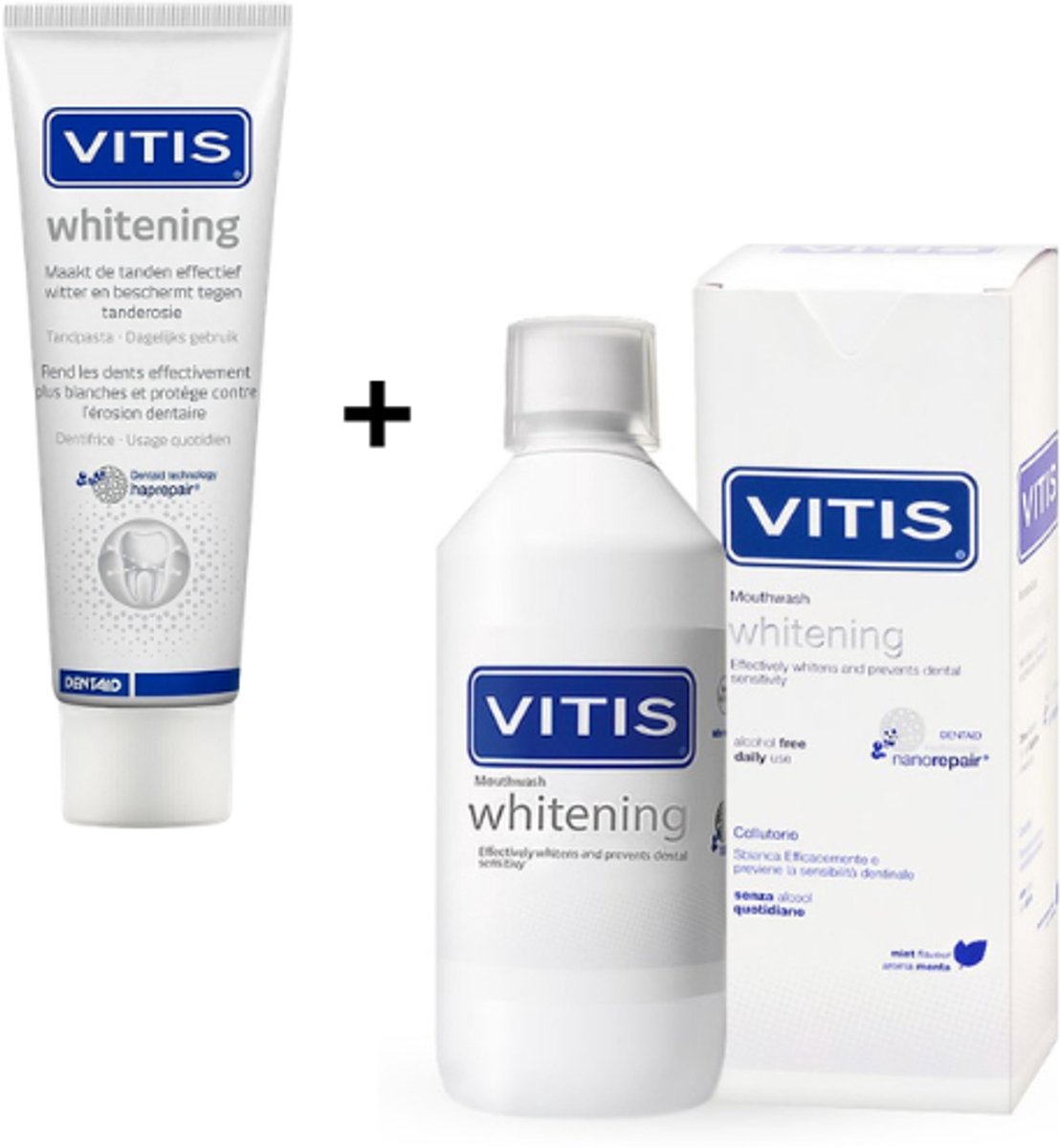 Vitis Whitening Voordeelverpakking - Tandpasta & Mondwater