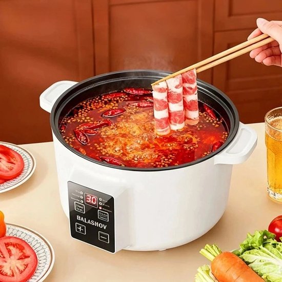 Velmio Hotpot Elektrisch - Hotpot - Koken voor Studentenkamer - Hotpot Pan - Hotpot Kookpot - Soepketel - 3.5 L - Multi Cooker - 220V - 2-4 Personen — afbeelding 4