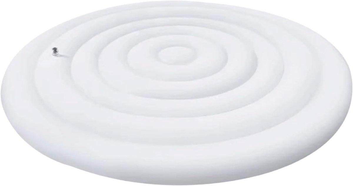 Zwembadverwarmingshoes - Jacuzzi-hoes - 138 cm - Opblaasbaar - Rond - Jacuzzi-kuip - Met vergrendelingsmechanisme - Regen-, sneeuw- en warmte-isolerende buiten-spa-hoes - Eenvoudig te installeren en op te bergen - Wit