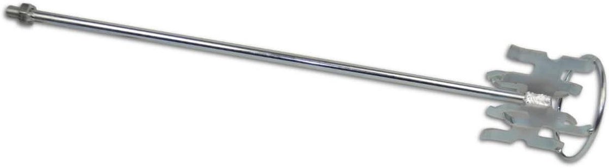 Roeropzetstuk - Mixer peddel - Mortel mengen - Luchtvrij mengen - Ø120x600mm - Zilver