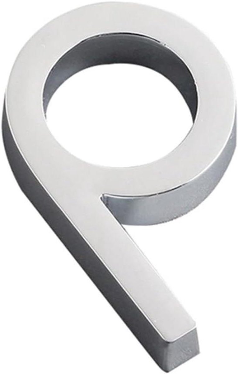 Huisnummer Sticker - Deurnummer Plaat - Adres Aanduiding - Waterdicht Roestvrij - 60x38x8mm - Zilver