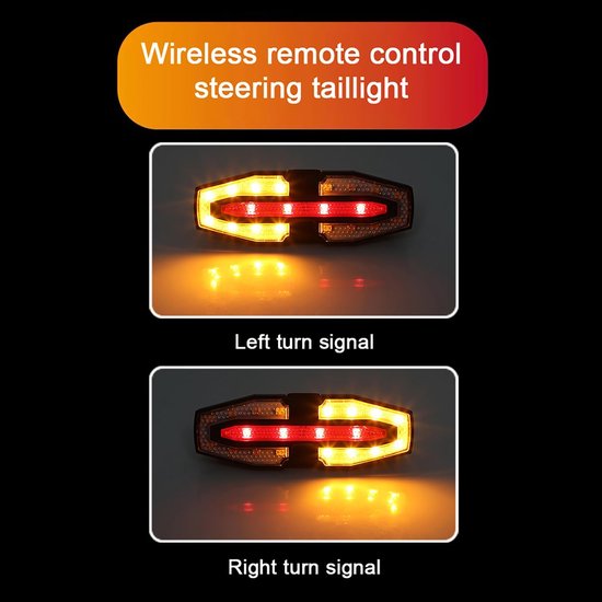 Fiets Achterlicht - Fietslamp LED - Veilig Fietsen - Met Afstandsbediening - USB Oplaadbaar - Zwart Zilver — afbeelding 3