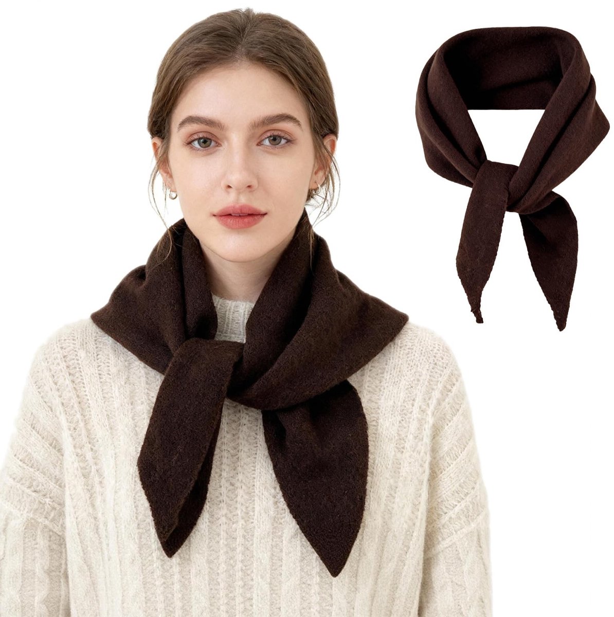 Dailygoods- Driehoekige Sjaal Dames - Zachte Gebreide Sjaal - Warme Wolmix - Elegante Sjaal - Veelzijdig Cadeau - Modieus in het Dagelijks Leven - Halssjaal