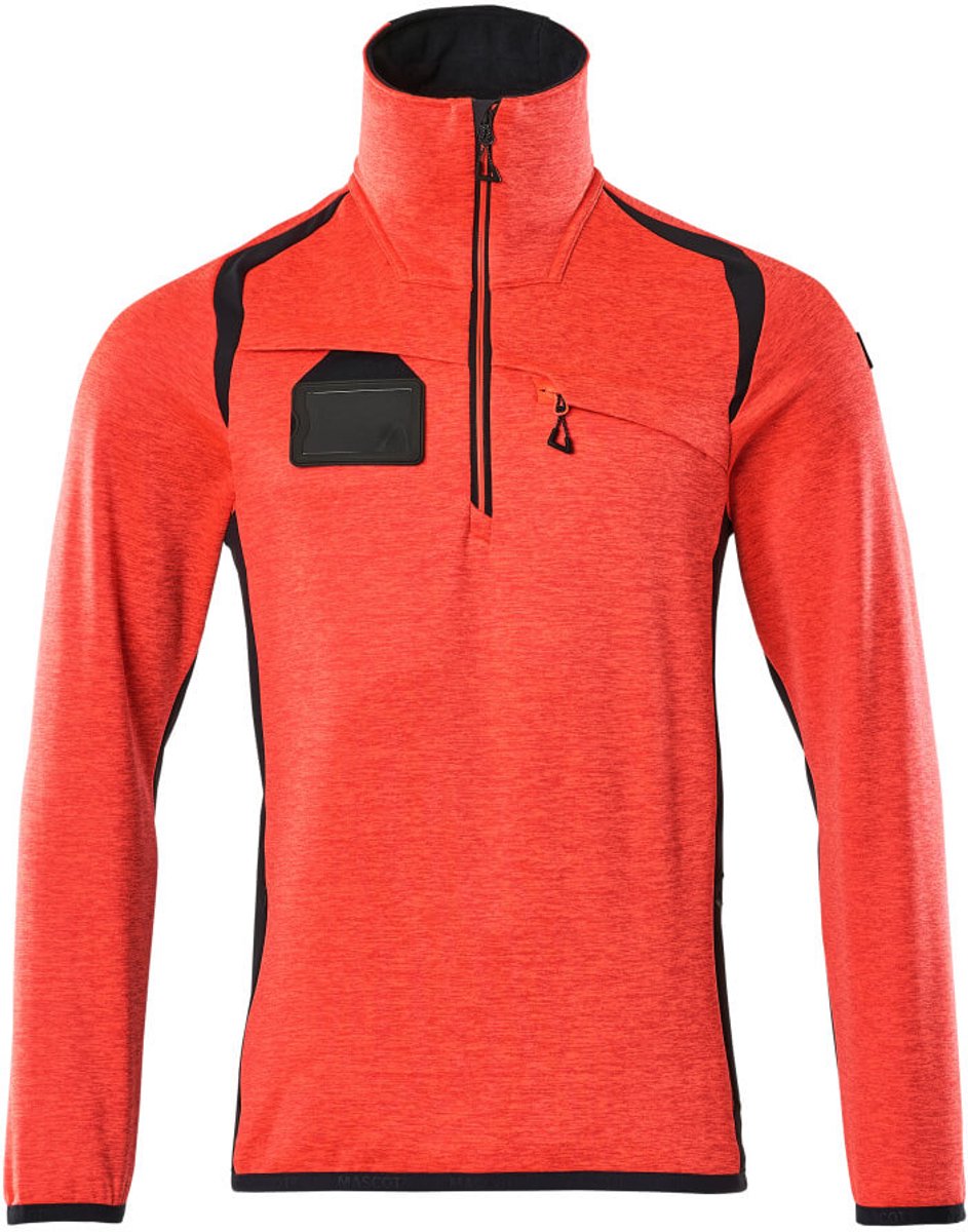 Mascot Accelerate Safe Fleecetrui met korte rits 19303-316 - hi-vis rood/donkermarine - 5XL
