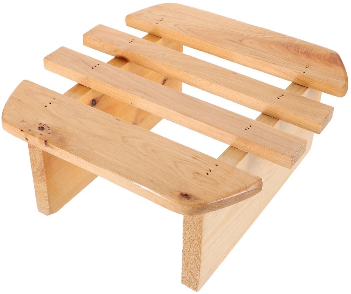 Dailygoods- Voetenbankje Ronde Houten Kruk - Ergonomisch Comfort - Lichtgewicht - Voetensteun - Opstapkruk - Ideaal voor Sauna en Douche - Voetenkruk