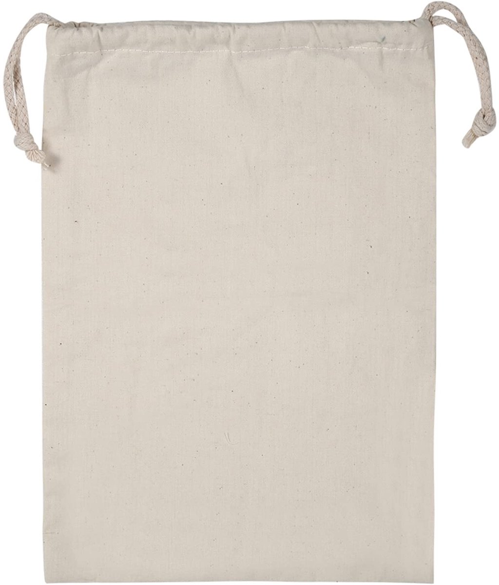 Dailygoods- Stoffen Tas Katoen - Kleine Tas met Trekkoord - Boodschappentas - Groente/Fruit Tas - Opbergzak - Duurzaam Milieuvriendelijk Katoen - Opbergtas