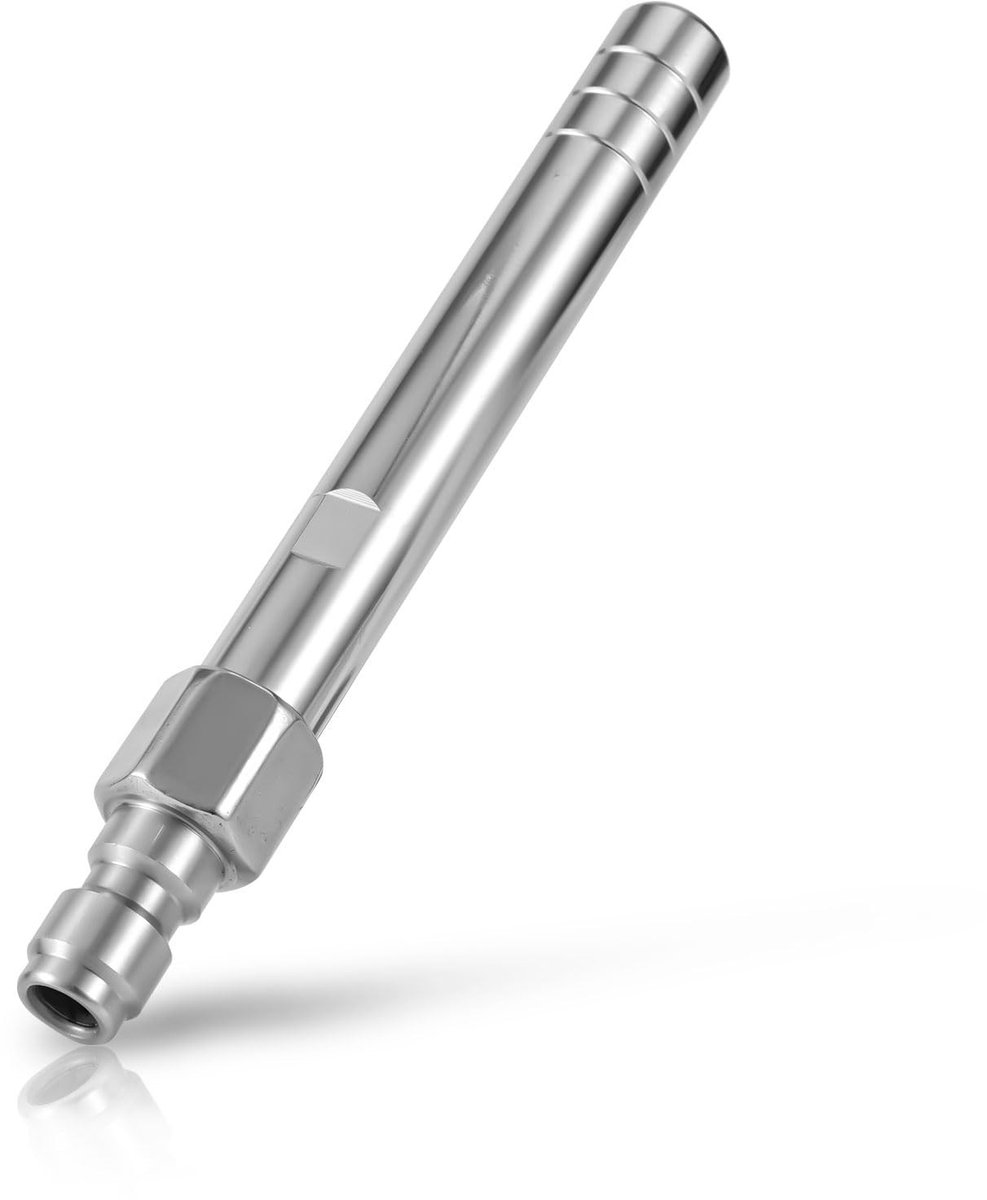 Dailygoods- Hogedrukreiniger Nozzle Roestvrijstalen Sproeikop - Lange Afstand - 1/4 inch NPT Snelkoppeling - Totale Lengte 12,5 cm - Buitendiameter 13 mm - Effectief voor Hoge/Reikpunten - Spuitmondstuk