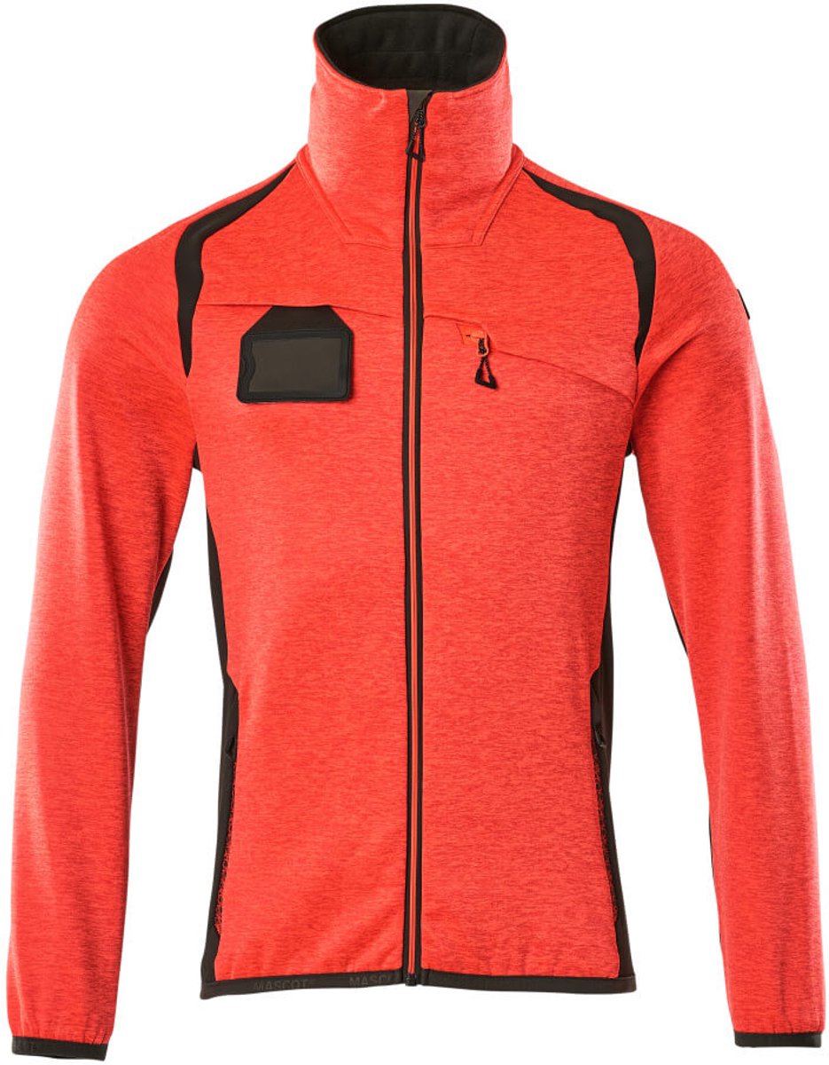 Mascot Accelerate Safe Fleecetrui met rits 19403-316 - hi-vis rood/donkerantraciet - XL