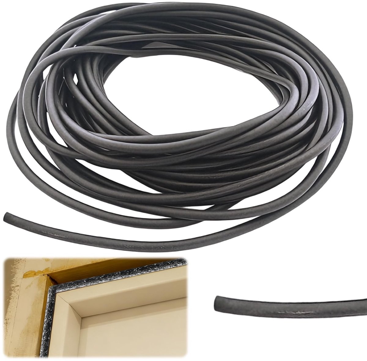Dailygoods- Voegenafdichtsnoer 4 mm × 10 m - Flexibel Voegprofiel - Afdichten van Ramen/Deuren - Vochtbestendig - Energie-efficiënt - Vermindert Afdichtmiddel - Afdichtstrip