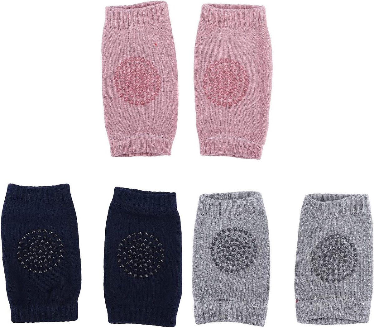 Baby Kniebeschermers - Kruip Bescherming - Baby's Leren - Ademend Katoen - 3 Paar - Multicolor