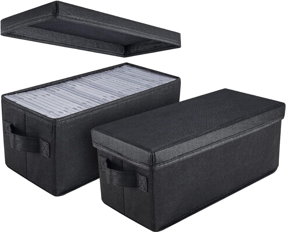 QUOVO® CD Opbergdoos - CD Opbergsysteem - CD Opbergmap - Zwart - 34cm x 15cm x 14cm