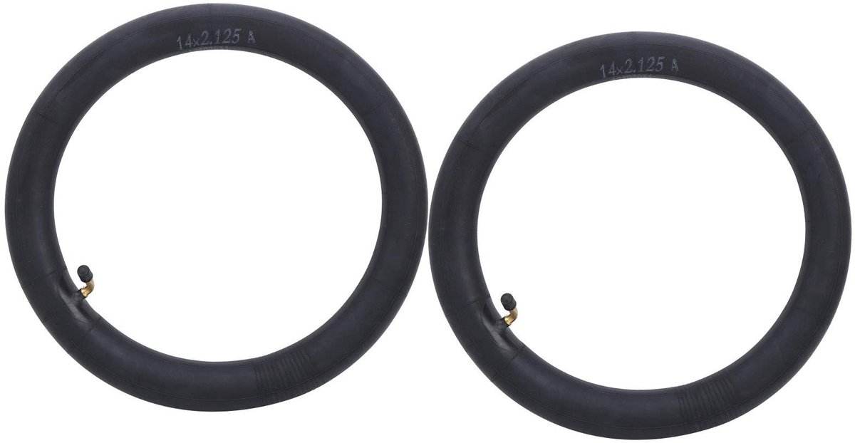 Dailygoods- Binnenband Butylrubber - 2 Stuks - Gebogen Amerikaans Ventiel - Geschikt voor Vouwfiets - Duurzaam - Goede Luchtdichtheid - Fietsband