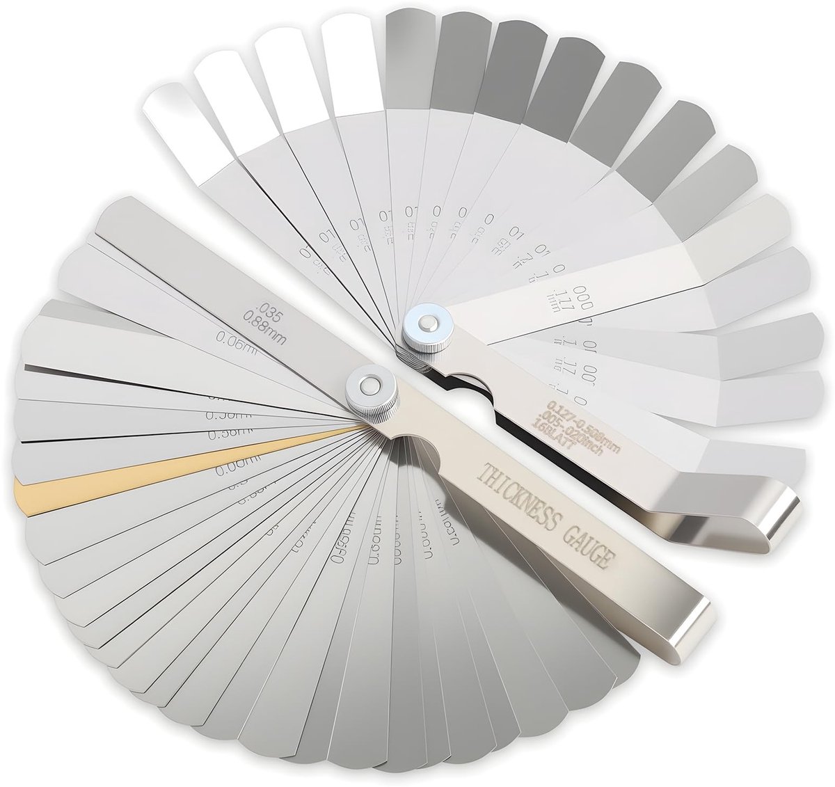 Dailygoods- Diktemeterset 48 Messen - 32 Conische Messen - 16 Offset Messen - Roestvrij Staal - Metrisch/SAE - Breed Meetbereik - Meetgereedschap