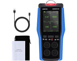 4-in-1 Gas Detector, Portable Air Quality Detector, Oxygen, O2, Hydrogen Sulfide H2S, Carbon Monoxide Detector, CO, Flammable Gases, EX Alarm, Flashing LCD Display, Data Storage, Suitable for Indu