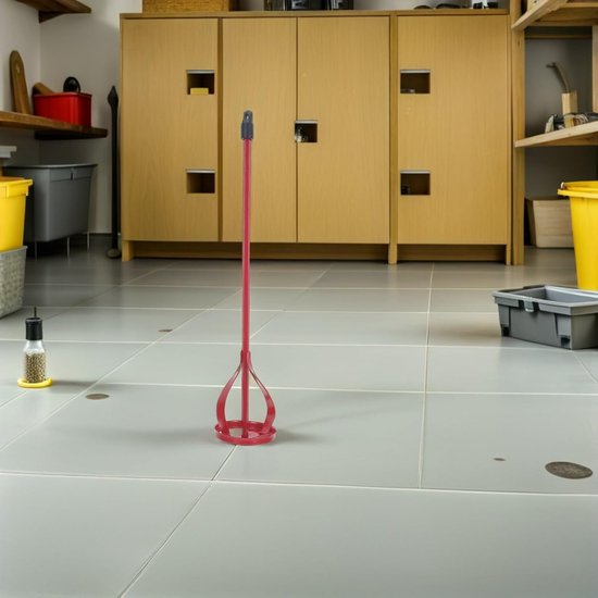 Paint Mixer Opzetstuk - Roerstaaf Boormachine - Verf Mengen - Duurzaam Roestvrij Staal - 40 x 8 cm - Rood — afbeelding 3