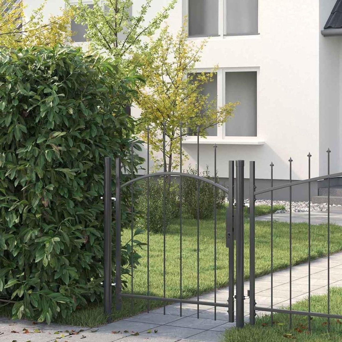 Tuinpoort Staal - Buitenhek Entree - Toegang Beveiligen - Inclusief Slot - 100x100 cm - Gr