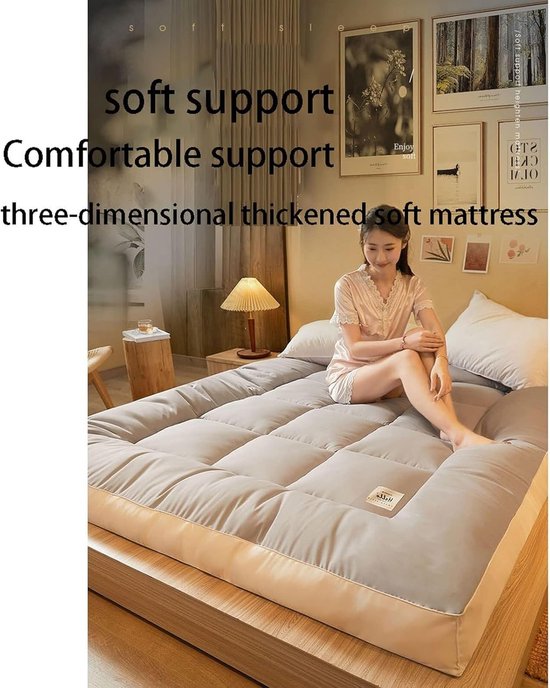 Futon Matras - Japanse Matras Vloerbed - Comfortabel Slapen - Drielaags Ontwerp - 120x200cm - E — afbeelding 4