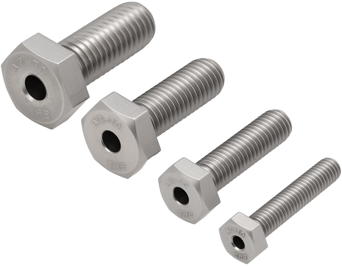 Dailygoods- Schroeven 30mm - Holle Schroeven - Roestvrij Staal - M6/M8/M10/M12 - Corrosiebestendig - Zeshoekige Kop - Studs