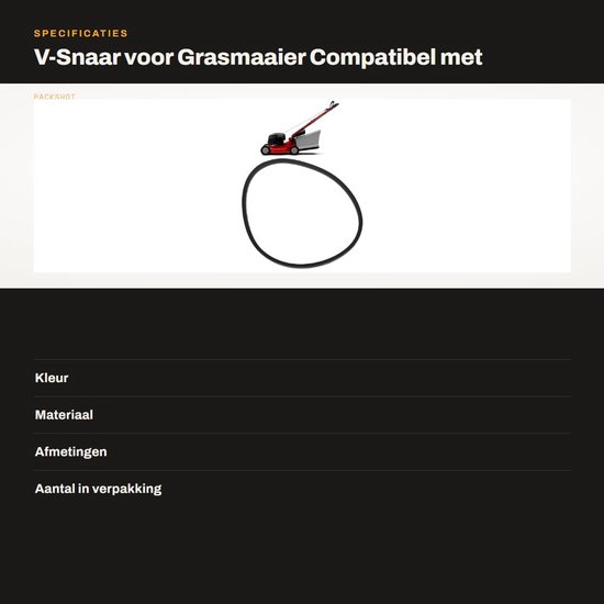 Dailygoods- Grasmaaier V-snaar - Buitenlengte 698 mm - Binnenlengte 660 mm - Breedte 9,5 mm - Compatibel met Sabo 43 Vario - Hoogwaardig rubbermateriaal - Slijtvast en duurzaam - V-riem — afbeelding 3