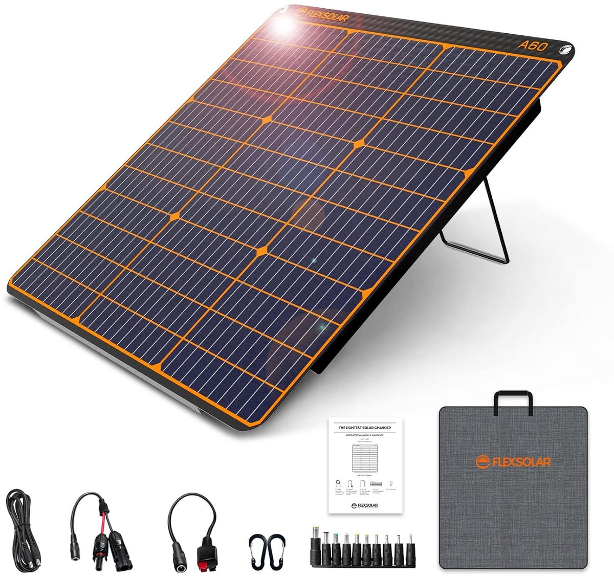 Opvouwbaar Zonnepaneel - Draagbare Energie - Kamperen en Noodstroom - Hoge Efficiëntie 120W - 178 x 17.6 cm - Zwart