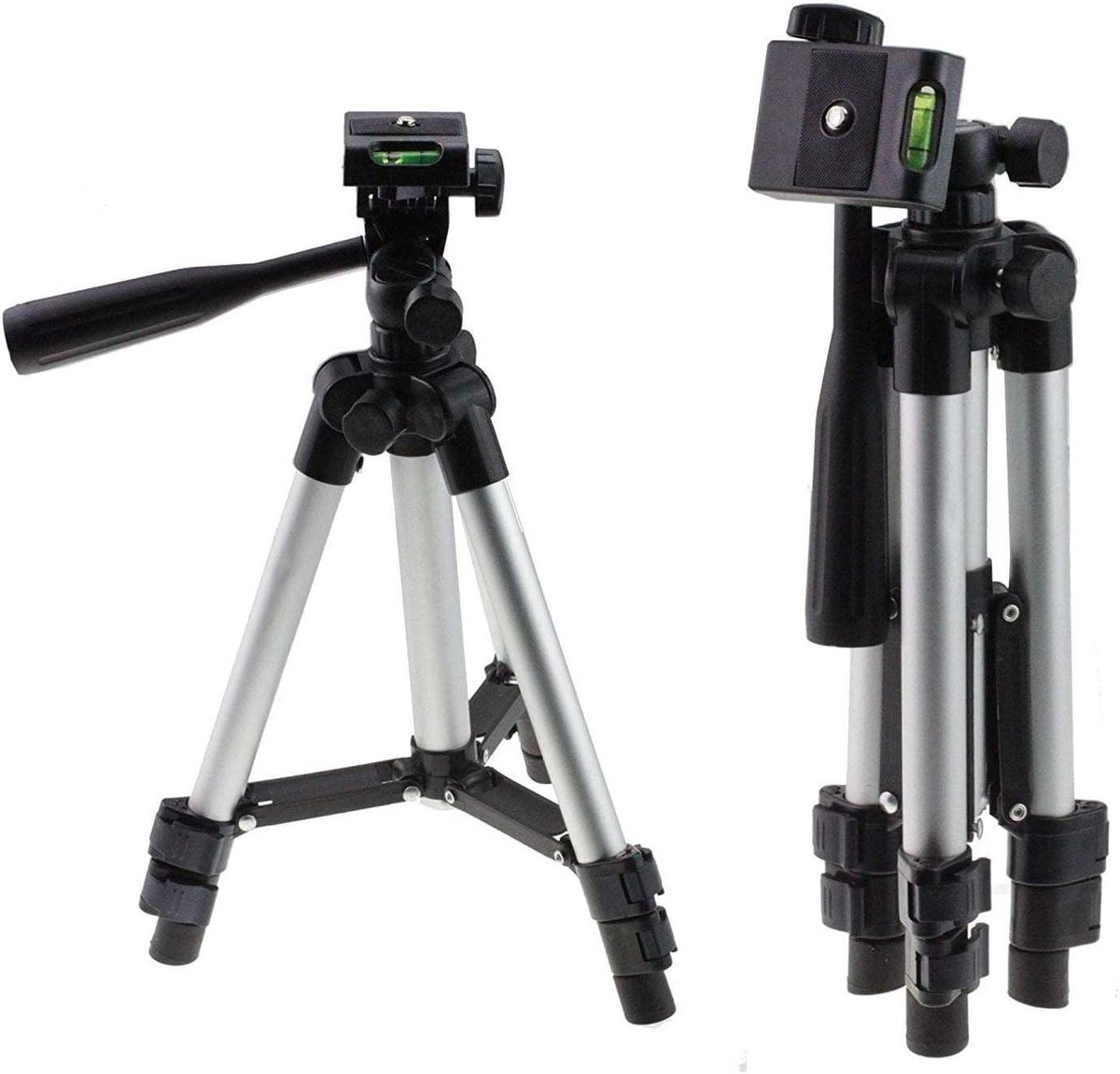 Aluminium Statief - Camera Statief - Foto's Maken - In Hoogte Verstelbaar - 28-56 cm - Zilver