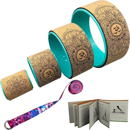 Yoga Wiel - Backbend Trainer - Flexibiliteit Verbeteren - Extra Dikke Vulling - 33 cm Diameter - Aqua — afbeelding 2