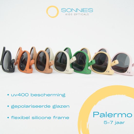 Sonnies - Kinderzonnebril Palermo Rosa - Leeftijd 7-12 jaar - gepolariseerde glazen voorzien van UV400 bescherming - lichtgewicht frame - buigzaam en flexibel - jongens en meisjes - kinder zonnebril - kleur roze van Sonnies — afbeelding 5