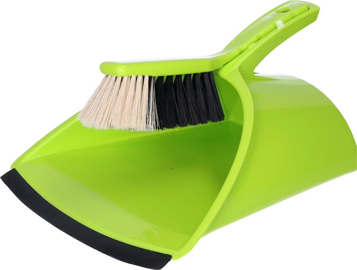 Stoffer en Blik - set - lime - XL - 32 x 28 x 17 cm - binnen en buiten