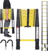 Yakimz 3,8 m telescopische ladder aluminium met 2 afneembare haken