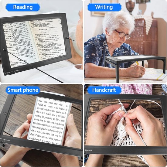 Loupe avec Siècle des Lumières LED - Loupe 5x pour la lecture et les loisirs - Portable et pliable