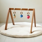 Petite Amélie Babygym Hout - Magisch Fruit - Montessori Baby Speelgoed - Incl. 3 Fruitfiguren met Natuurlijke Geluiden - Naturel Hout & Waterbasis Verf - Veilige, Betoverende Speelomgeving