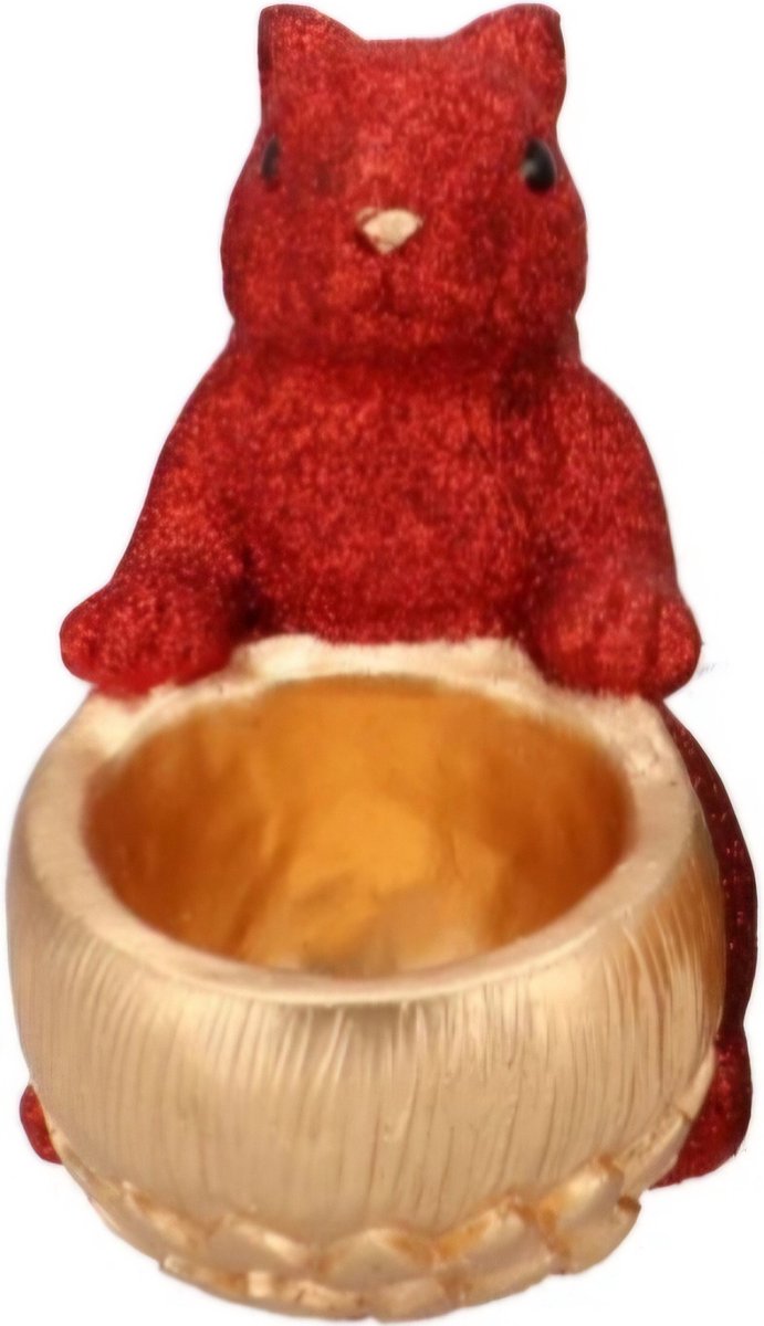 JINGLE GOLD SQUIRREL SITTING 17X9X14CM