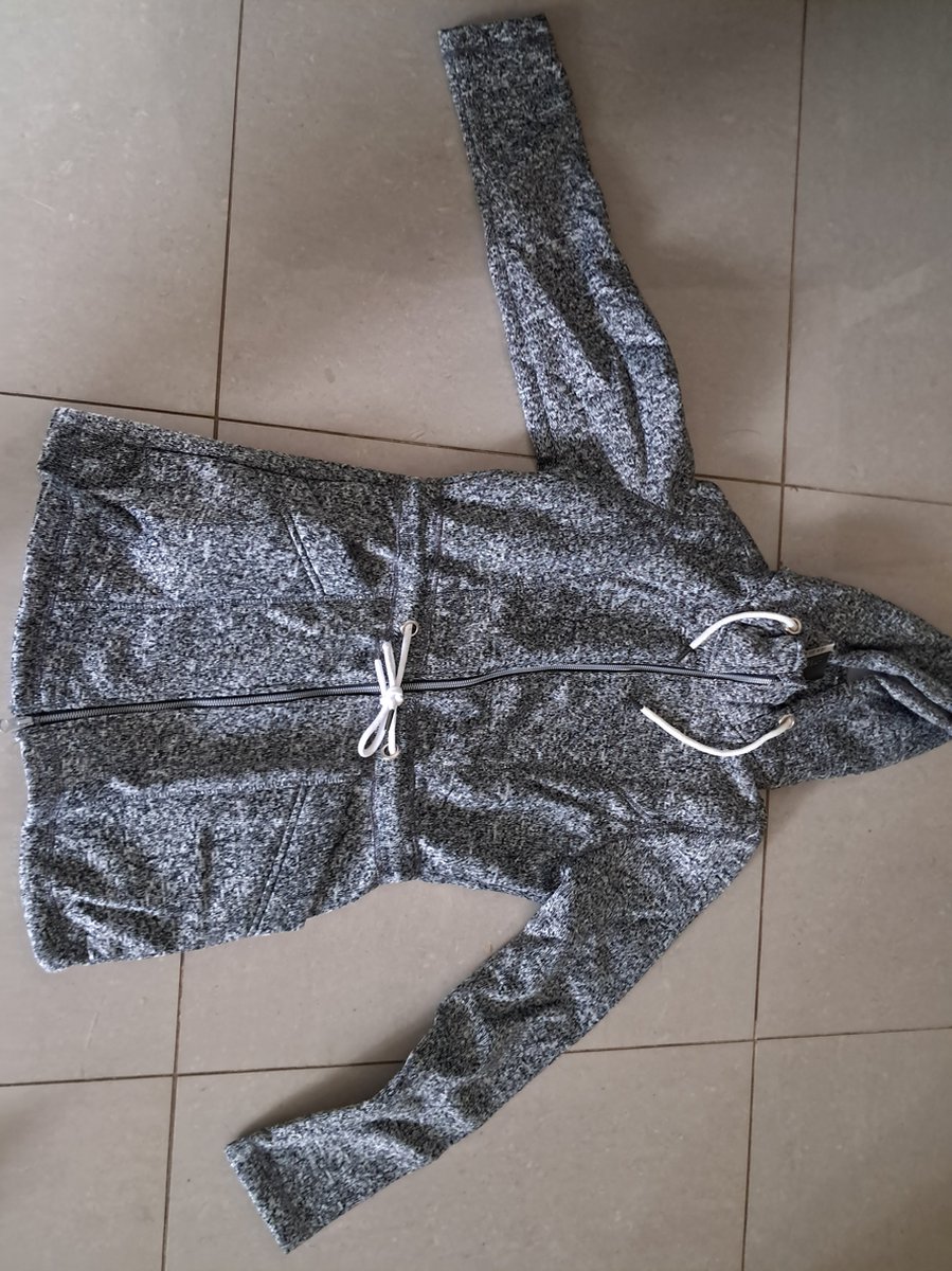 Esmara Dames Fleece vest Gebreid - Maat L 44/46 - Grijs - Met capuchon - Tweewegritssluiting - Warm teddypluche