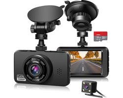 DD Dashcam voor Auto voor en Achter - Achter Draadloos - Full HD Gps - 4x9x6cm - Zwart