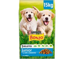Bonzo Droog Junior - Hondenvoer Droogvoer - Kip Groenten & Melk - 15 kg