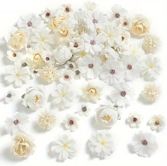 Mini Kunstbloemen - 20 Stuks - Nepbloemen Voor Knutselen & Decoratie - Wit