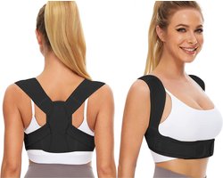 DOWO® - Rugbrace tegen aanhoudende schouder en rug pijn - Verstelbare Rugband - Houding corrector Man & Vrouw - Postuur Correctie Rugbraces - Tegen Rugklachten – S/M