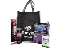 TONYIN | Auto interieur pakket | Borstelset | Interieur cleaner | Microvezel doek | Magic spons | Cadeautas | Cadeau | Sinterklaascadeau | Kerstcadeau | Surprise